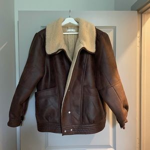 Oversized shearling coat (artificial)
